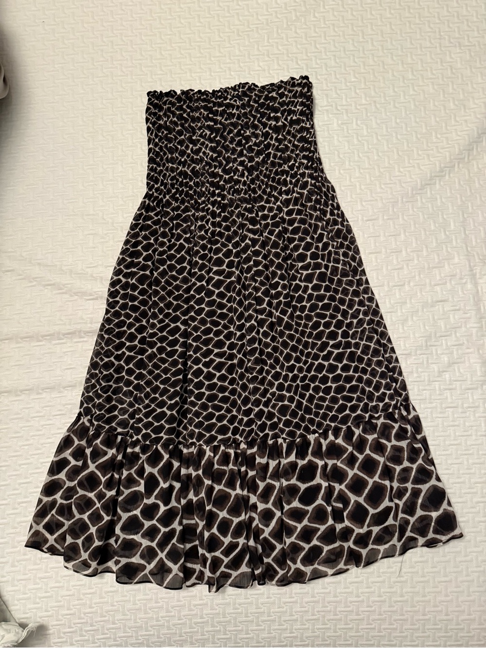White House Black Market Black and White Printed Sleeveless Dress